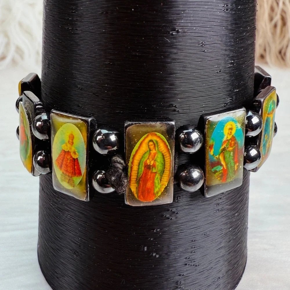 Vintage Religious Icon Stretch Bracelet